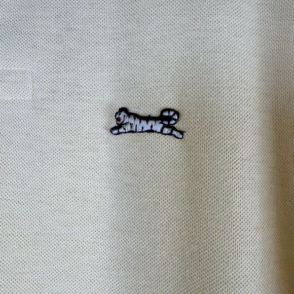 Vintage Le Tigre Polo Shirt Mens 3X Tall Yellow Short Sleeve Made in USA Tennis - Picture 6 of 9